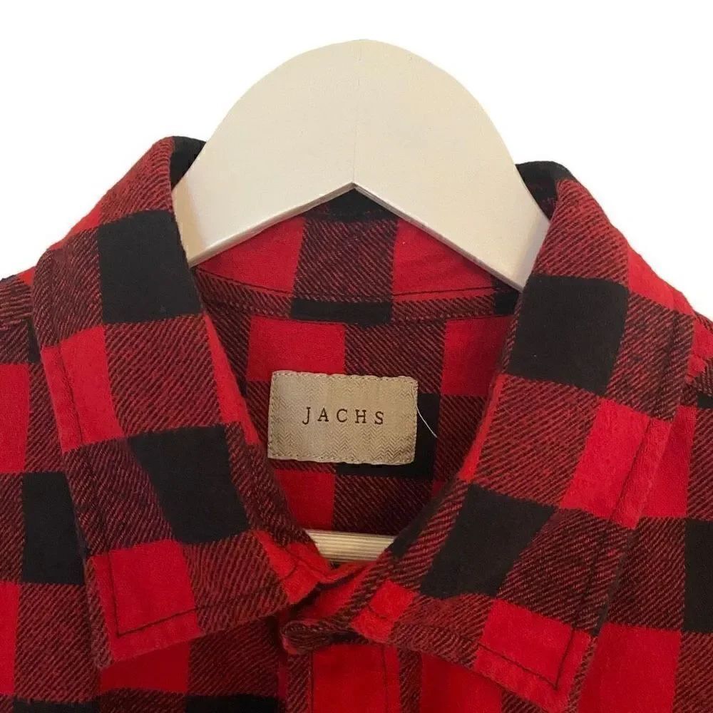 Jachs long sleeve flannel plaid red XLT men’s shirt thick - Picture 5 of 8